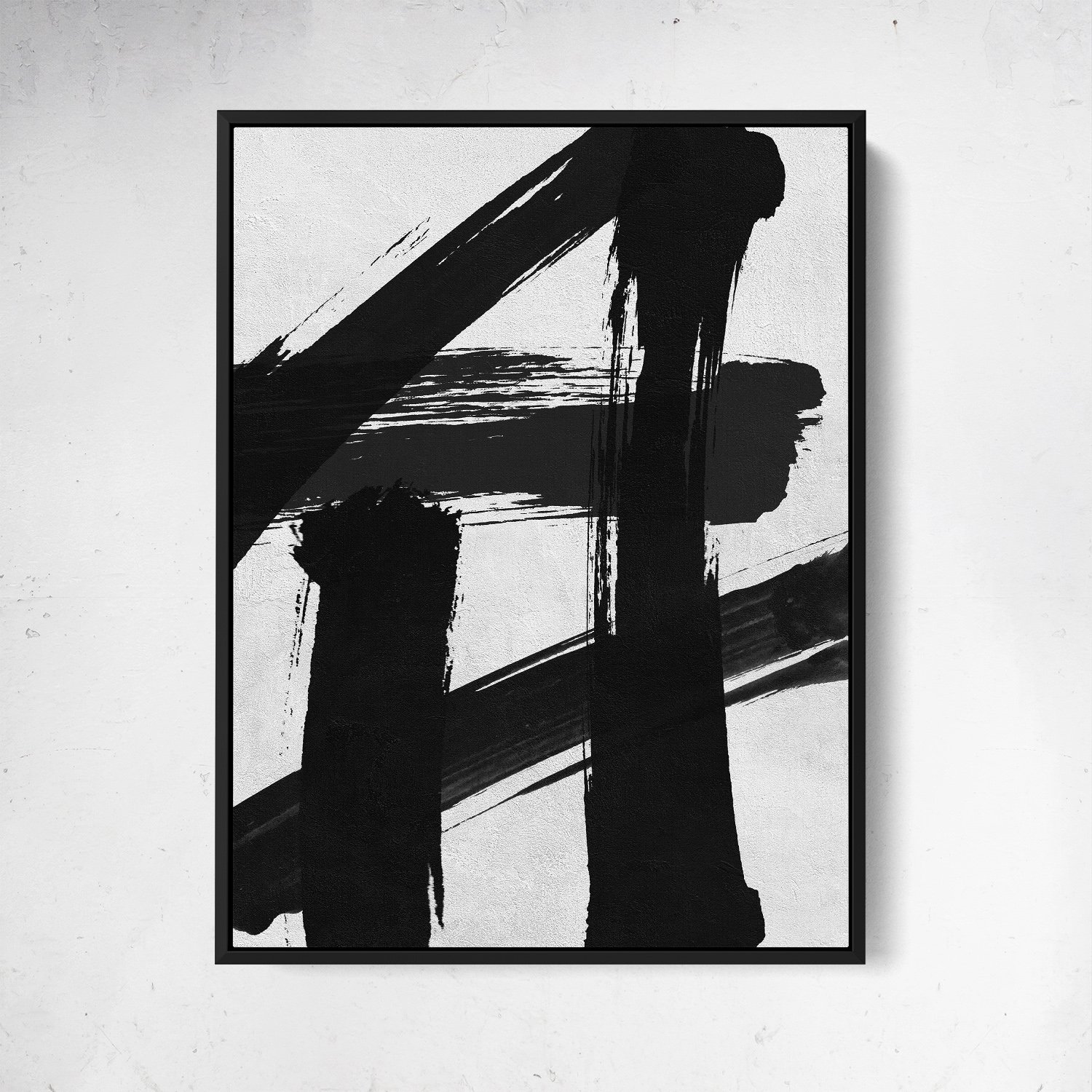 https://www.moderngeometry.com/image/cache/catalog/products/abstract-black-white-paint-strokes/abstract-black-white-paint-1/fortitude_framed_front-1500x1500.jpg